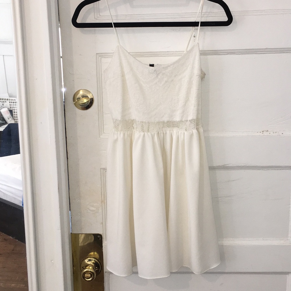 White, lacy spaghetti strap dress - Picture 2 of 4